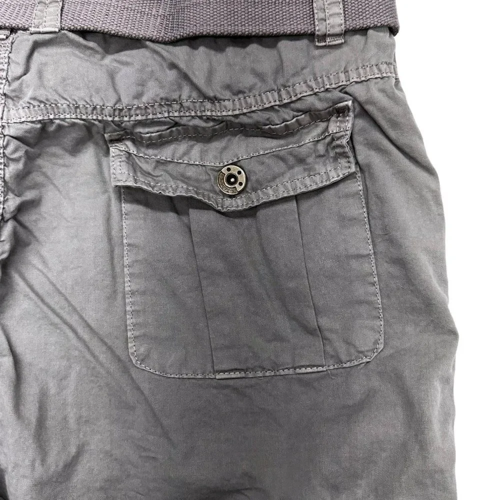 Belted Grey Cargo Shorts (36)